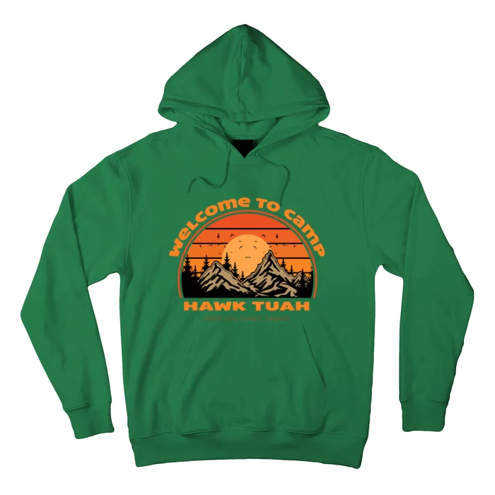 Hawk Tuah Spit On That Thing Retro Welcome To Camp Gift Hoodie