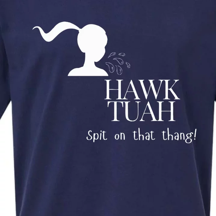 Hawk Tuah Spit On That Thang Funny Sueded Cloud Jersey T-Shirt