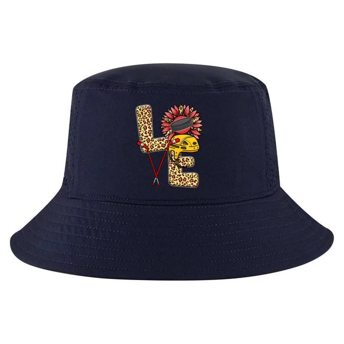 Hockey T Shirts Love Leopard Sunflower Graphic Plus Size Cool Comfort Performance Bucket Hat