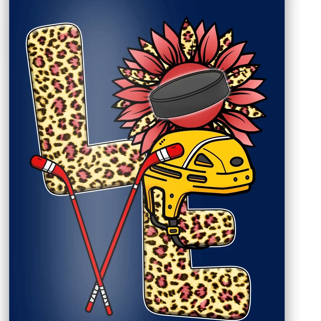 Hockey T Shirts Love Leopard Sunflower Graphic Plus Size Poster