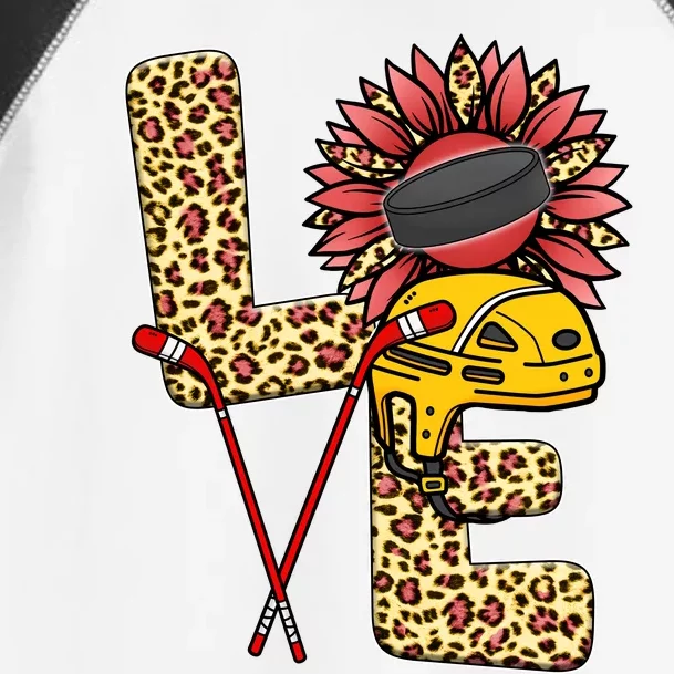 Hockey T Shirts Love Leopard Sunflower Graphic Plus Size Toddler Fine Jersey T-Shirt