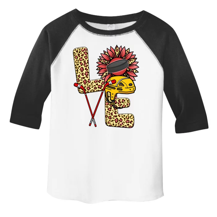 Hockey T Shirts Love Leopard Sunflower Graphic Plus Size Toddler Fine Jersey T-Shirt