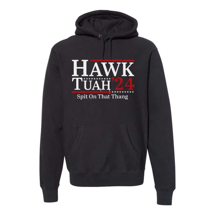 Hawk Tuah Spit On That Thang 2024 Funny Viral Meme Premium Hoodie