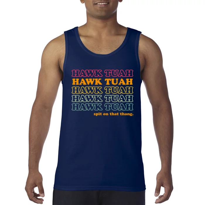 Hawk Tuah Spit On This Thang Funny Hawk Tush Tank Top