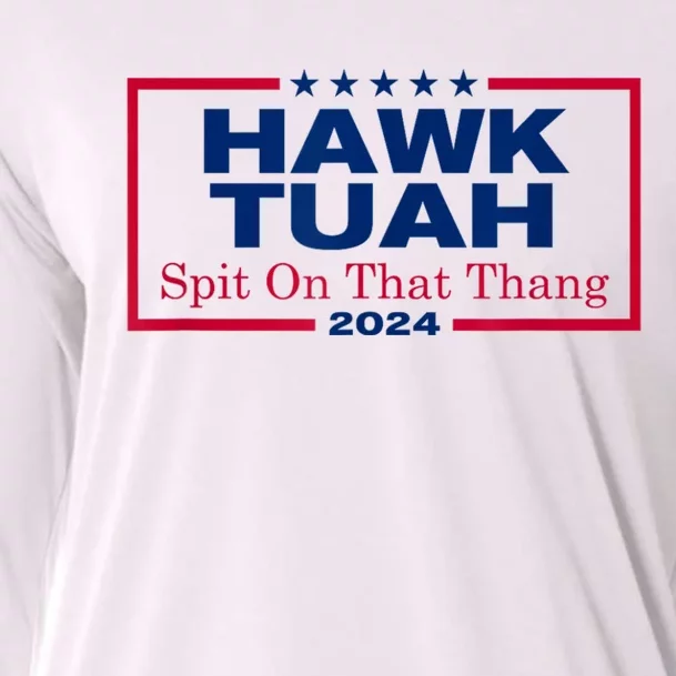 Hawk Tush Spit On That Thang Viral Election Parody Cooling Performance Long Sleeve Crew