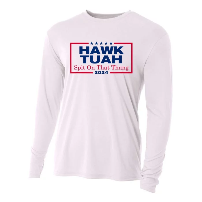 Hawk Tush Spit On That Thang Viral Election Parody Cooling Performance Long Sleeve Crew