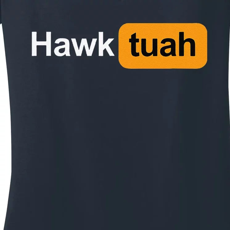 Hawk Tuah Spit On That Thang Funny Rave Festival Women's V-Neck T-Shirt