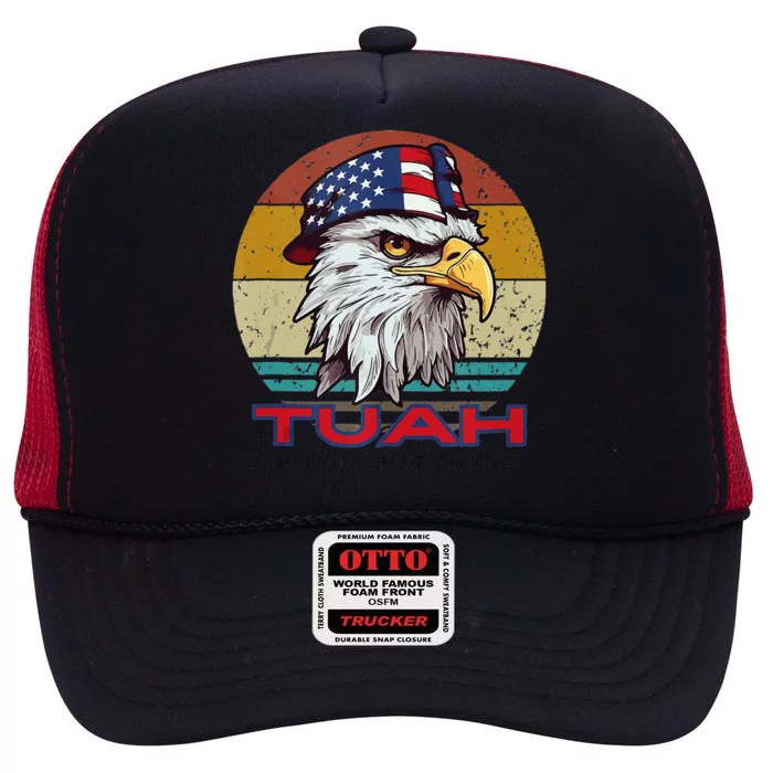 Hawk Tuah Spit On That Thang Hawk Tua Funny High Crown Mesh Trucker Hat