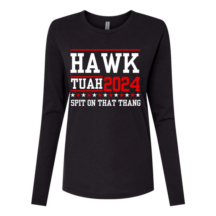 Hawk Tuah Spit On That Thang Womens Cotton Relaxed Long Sleeve T-Shirt