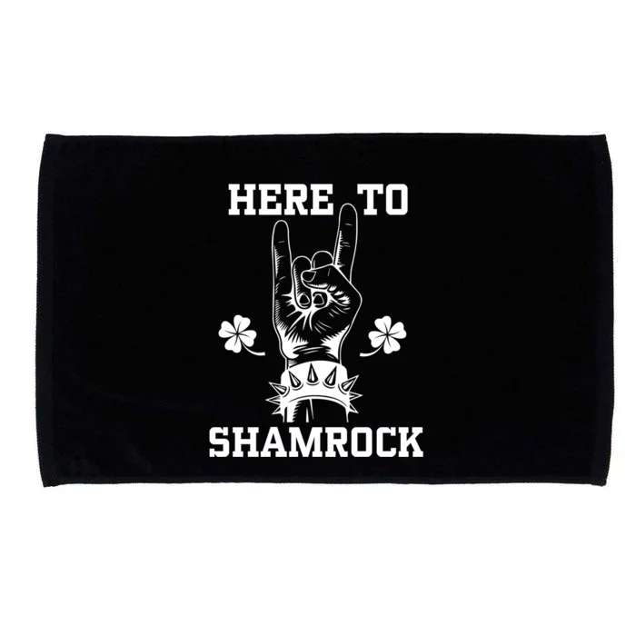 Here To Shamrock Saint Patricks Paddys Day Team Great Gift Microfiber Hand Towel