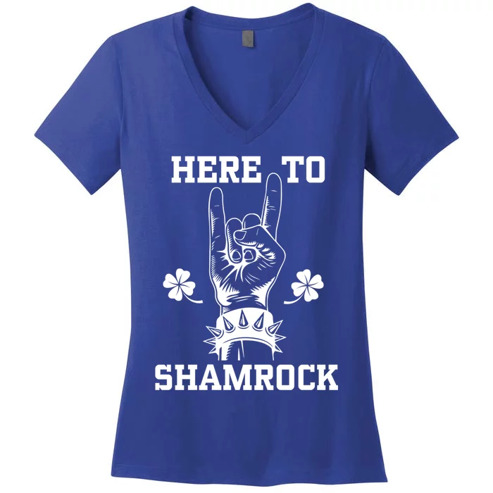 Here To Shamrock Saint Patricks Paddys Day Team Great Gift Women's V-Neck T-Shirt