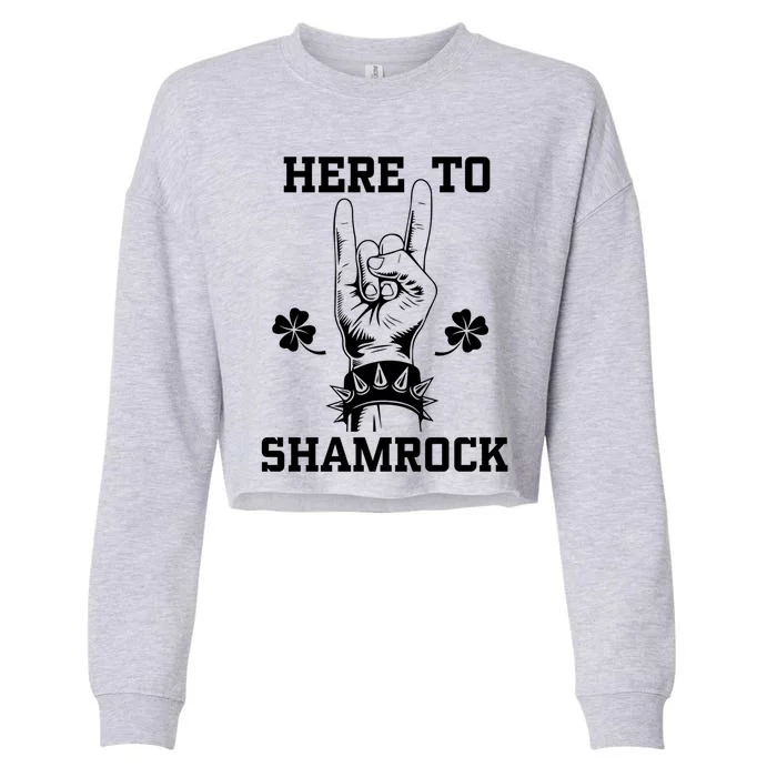 Here To Shamrock Saint Patricks Paddys Day Team Great Gift Cropped Pullover Crew