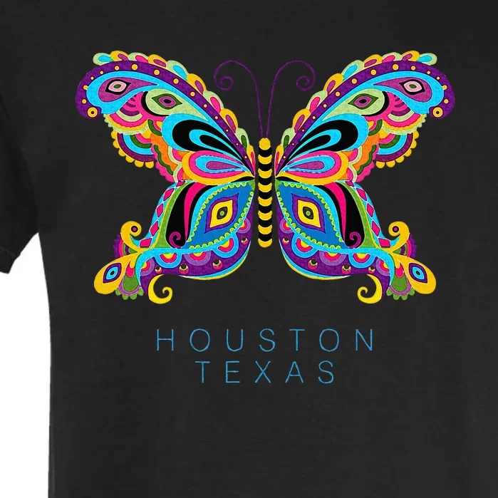 Houston Texas Souvenir Butterfly Graphic Garment-Dyed Heavyweight T-Shirt