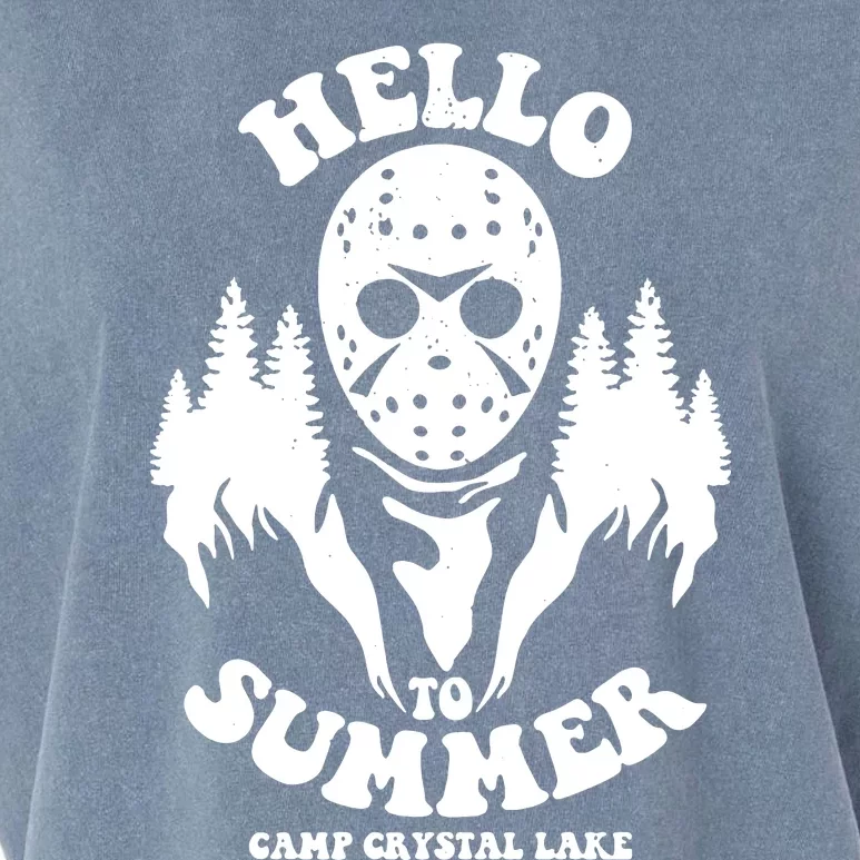 Hello To Summer Camp Crystal Lake Garment-Dyed Women's Muscle Tee