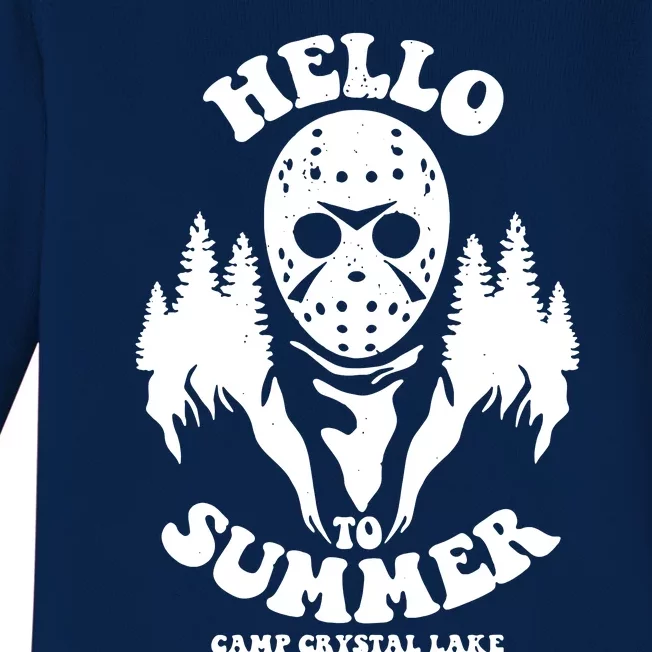 Hello To Summer Camp Crystal Lake Baby Long Sleeve Bodysuit