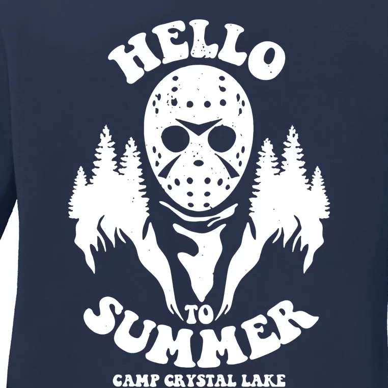 Hello To Summer Camp Crystal Lake Ladies Long Sleeve Shirt