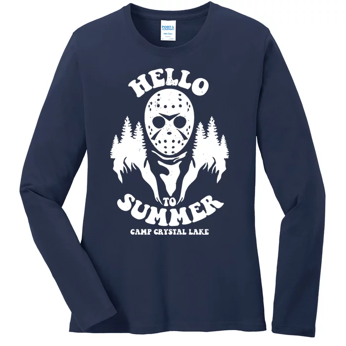 Hello To Summer Camp Crystal Lake Ladies Long Sleeve Shirt