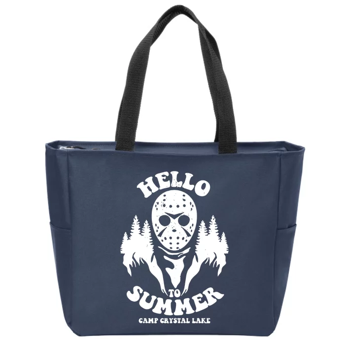 Hello To Summer Camp Crystal Lake Zip Tote Bag