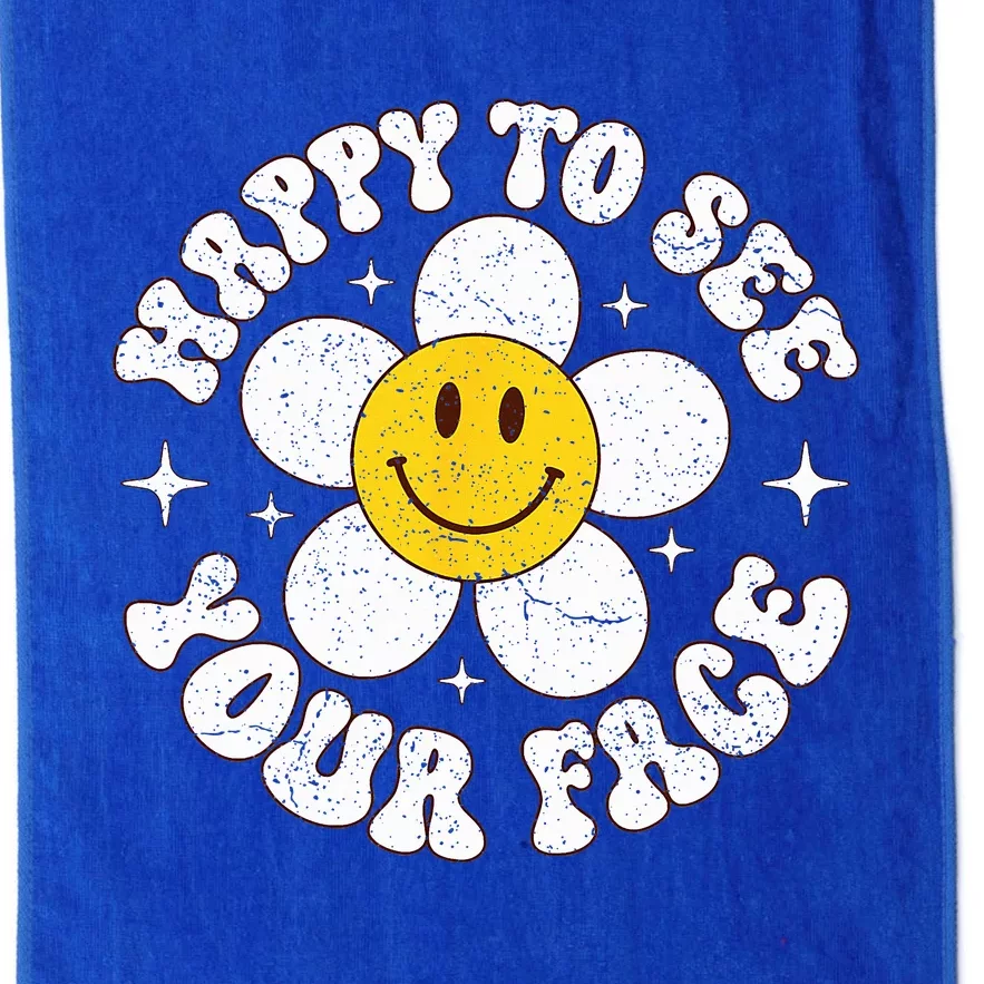 Happy To See Your Face Cute First Day Of School Friend Squad Platinum Collection Golf Towel