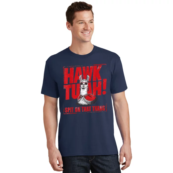 Hawk Tuah Spit On That Thang Funny Llama T-Shirt