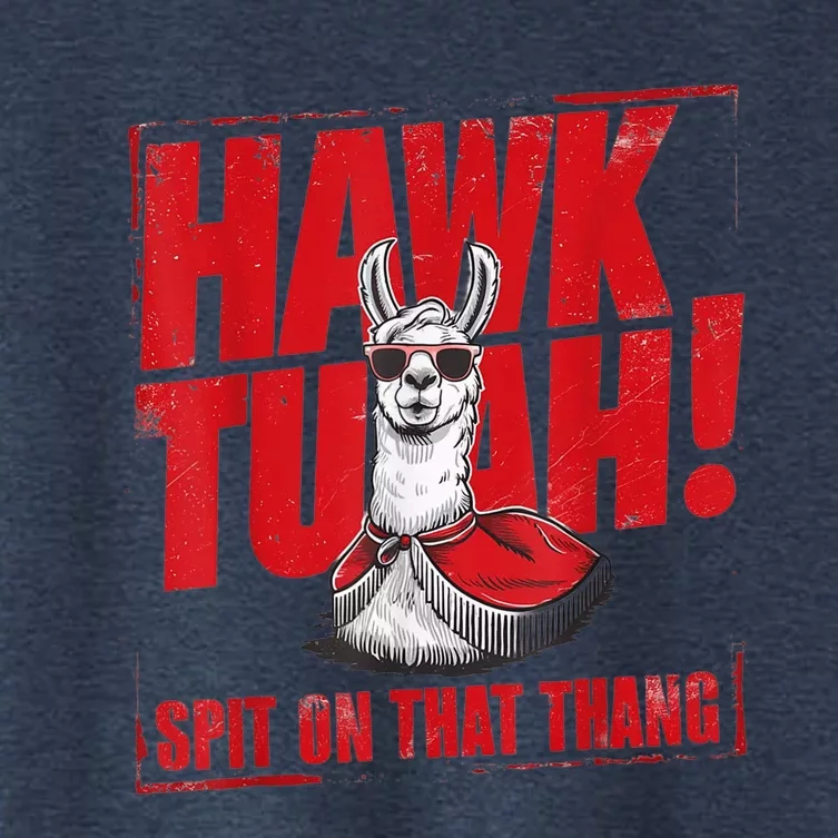 Hawk Tuah Spit On That Thang Funny Llama Women's Crop Top Tee