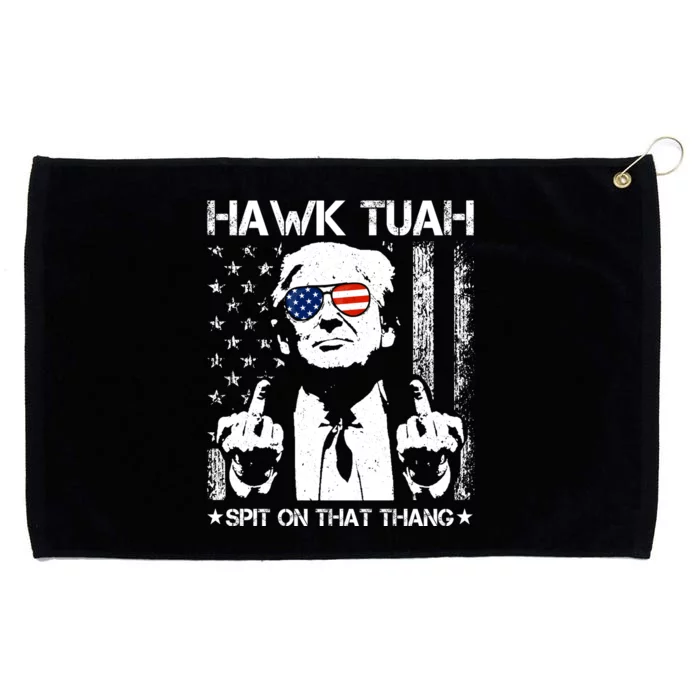 Hawk Tuah Spit On That Thang Trump Grommeted Golf Towel