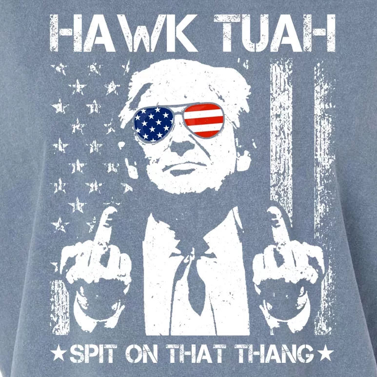 Hawk Tuah Spit On That Thang Trump Garment-Dyed Women's Muscle Tee