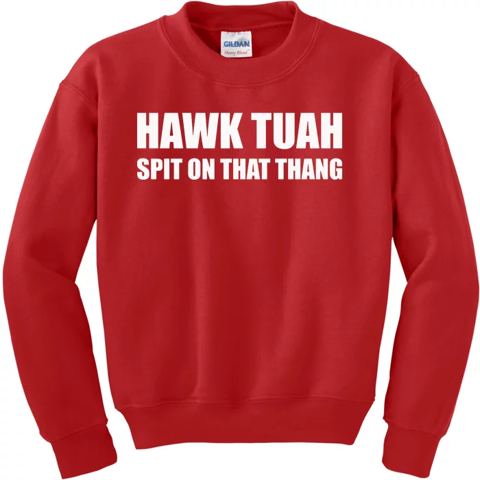 Hawk Tuah Spit On That Thang Kids Sweatshirt