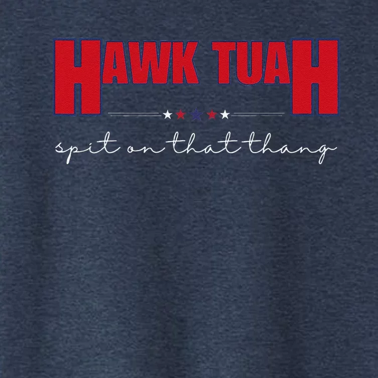 Hawk Tuah Spit On That Thang Hawk Tua Funny Meme Women's Crop Top Tee