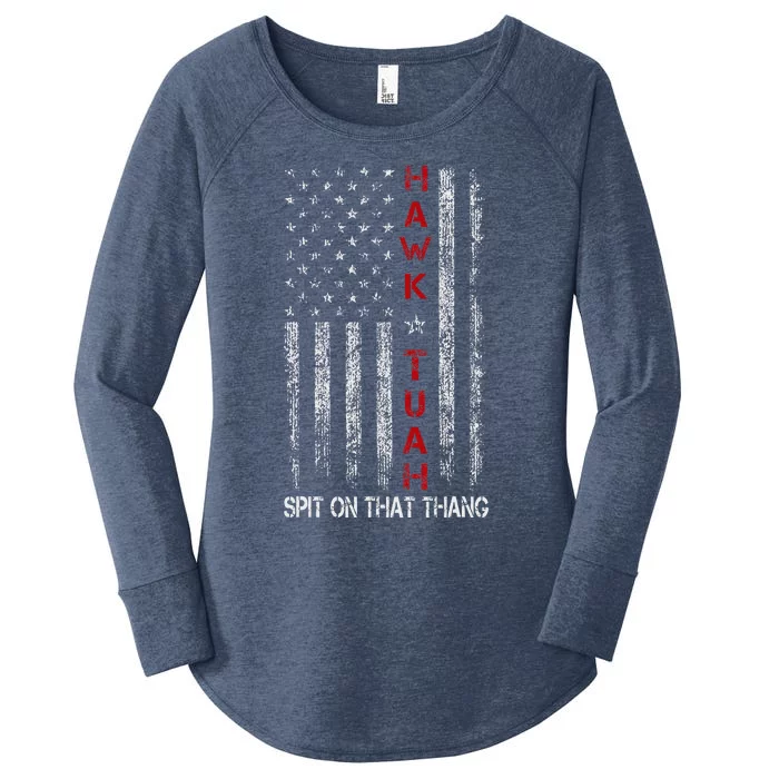 Hawk Tuah Spit On That Thing Women's Perfect Tri Tunic Long Sleeve Shirt