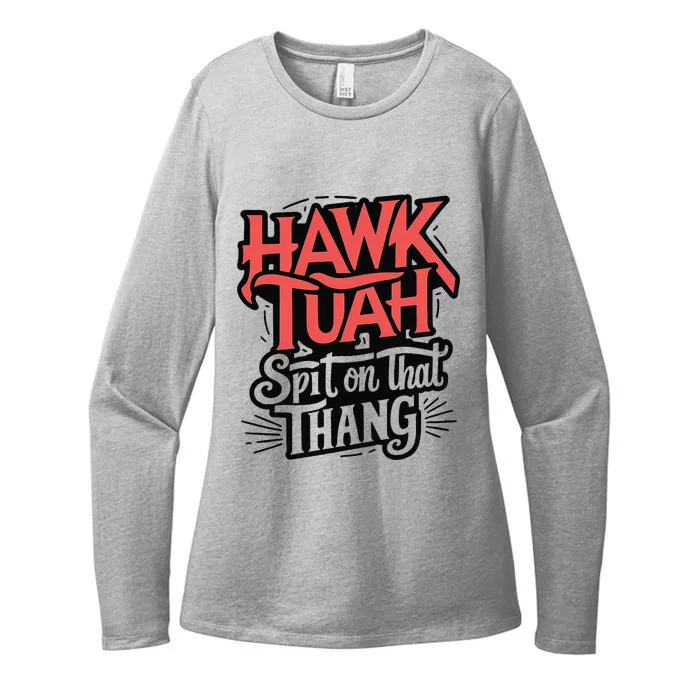 Hawk Tuah Spit On That Thing Funny Trending Meme Womens CVC Long Sleeve Shirt