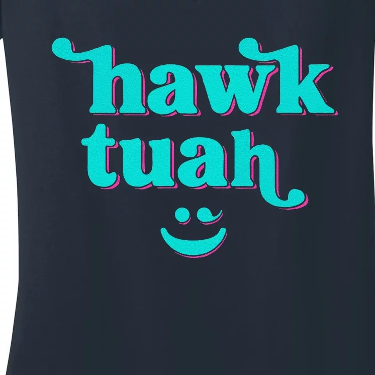 Hawk Tuah Spit On That Thing Women's V-Neck T-Shirt