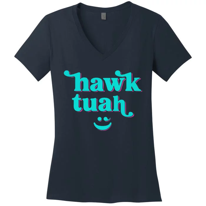 Hawk Tuah Spit On That Thing Women's V-Neck T-Shirt