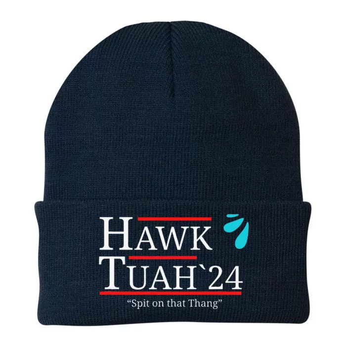 Hawk Tuah Spit On That Thingthangthang Meme Hauk Tuah Knit Cap Winter Beanie