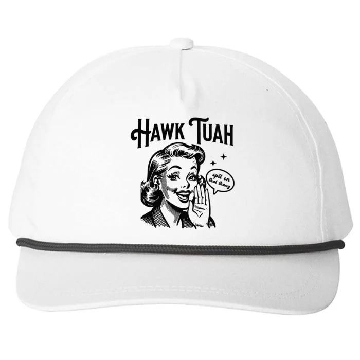 Hawk Tuah Spit On That Thang Snapback Five-Panel Rope Hat