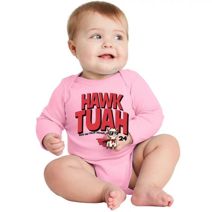 Hawk Tuah Spit On That Thang 2024 Baby Long Sleeve Bodysuit