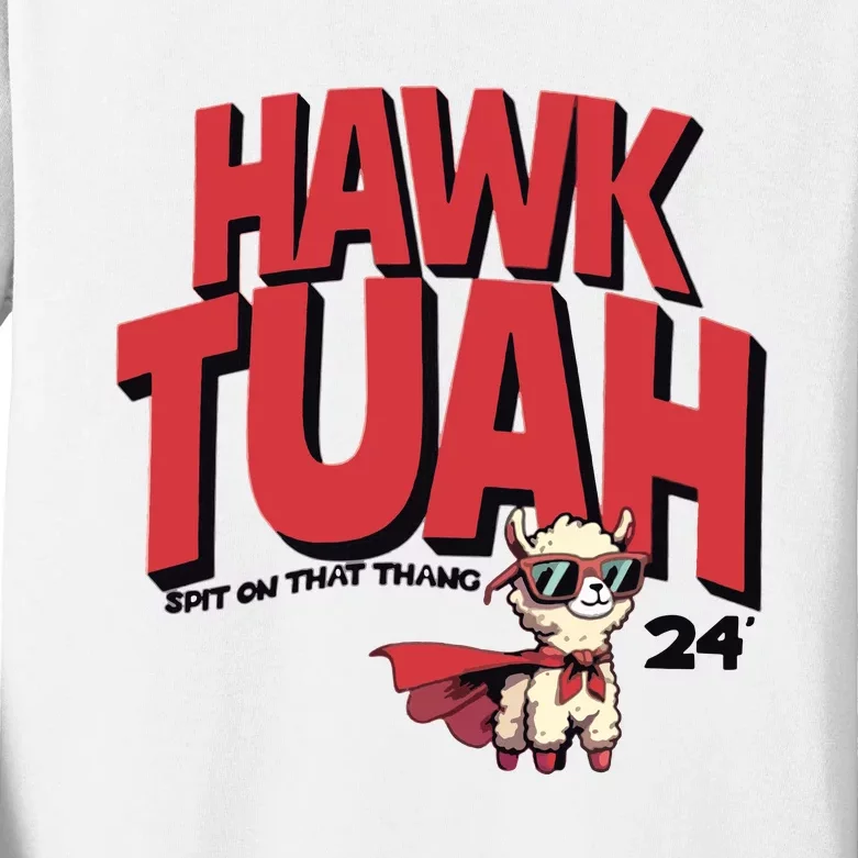 Hawk Tuah Spit On That Thang 2024 Kids Long Sleeve Shirt