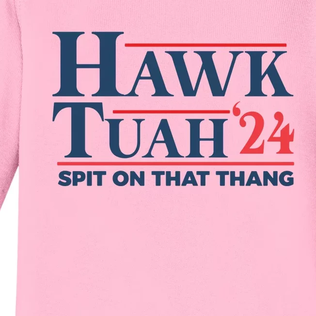 Hawk Tuah Spit On That Thang Funny Baby Long Sleeve Bodysuit