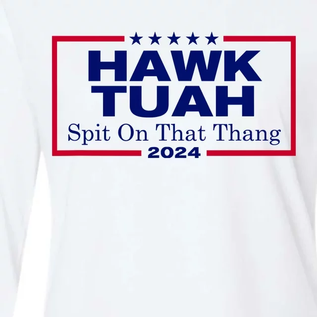 Hawk Tush Spit On That Thang Funny 2024 Election Womens Cotton Relaxed Long Sleeve T-Shirt