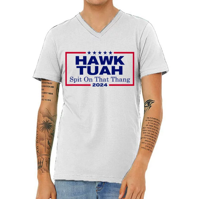 Hawk Tush Spit On That Thang Funny 2024 Election V-Neck T-Shirt