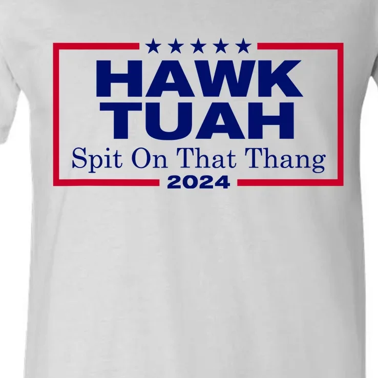 Hawk Tush Spit On That Thang Funny 2024 Election V-Neck T-Shirt