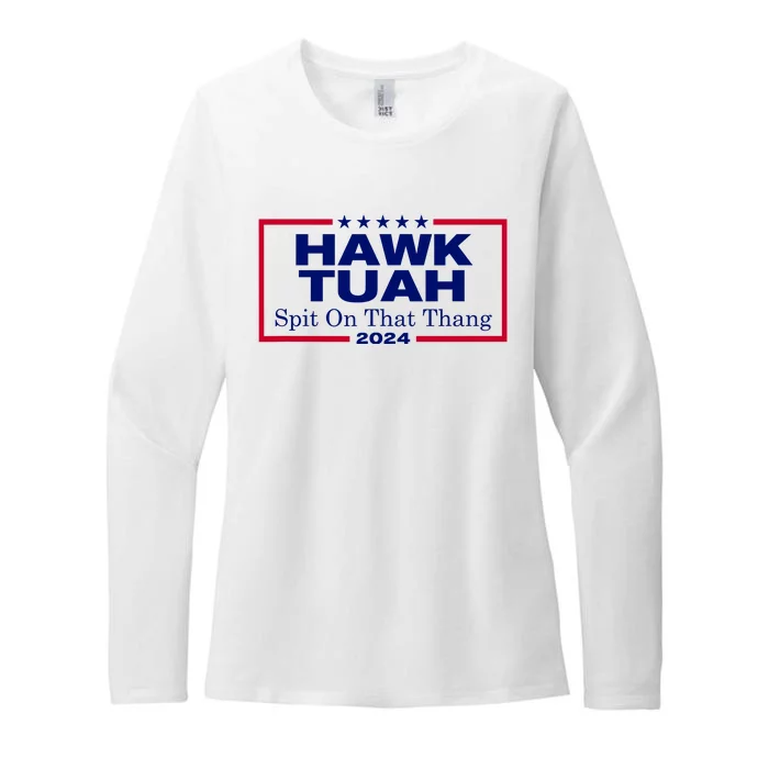 Hawk Tush Spit On That Thang Funny 2024 Election Womens CVC Long Sleeve Shirt