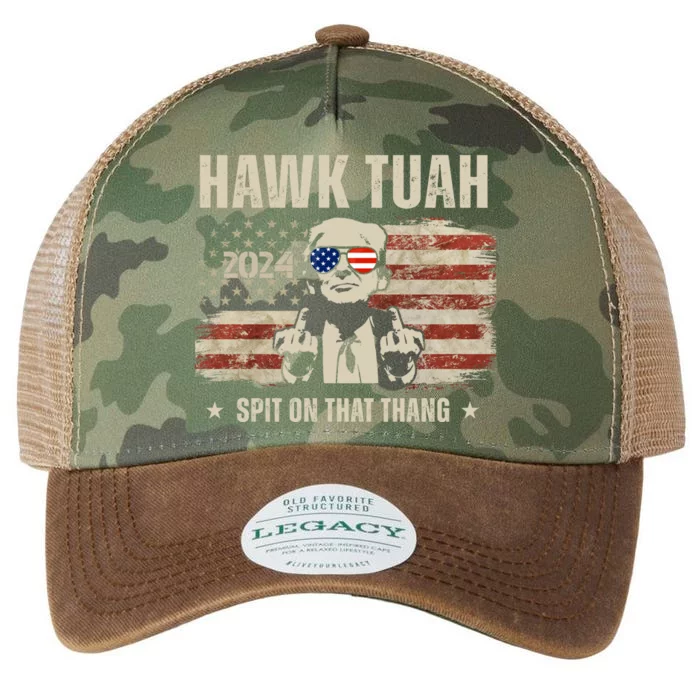 Hawk Tuah Spit On That Thang 2024 Usa Trump Legacy Tie Dye Trucker Hat