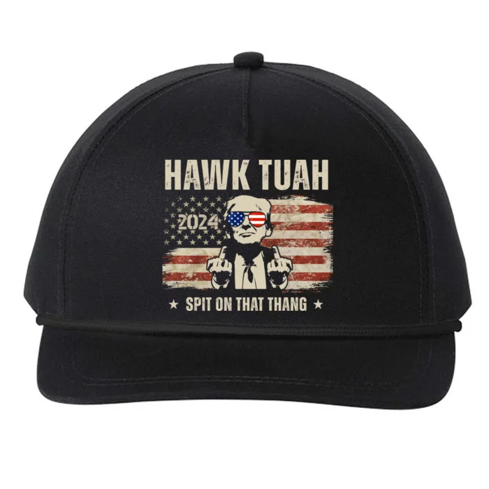 Hawk Tuah Spit On That Thang 2024 Usa Trump Snapback Five-Panel Rope Hat