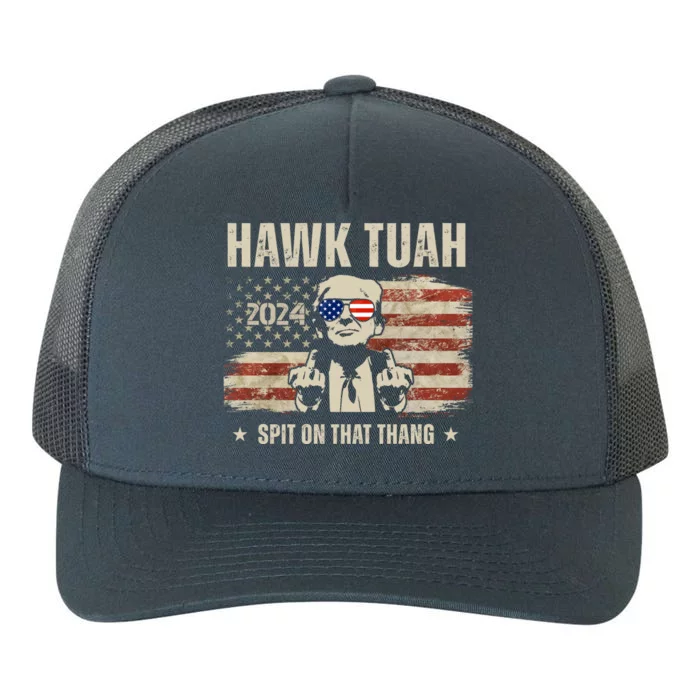 Hawk Tuah Spit On That Thang 2024 Usa Trump Yupoong Adult 5-Panel Trucker Hat