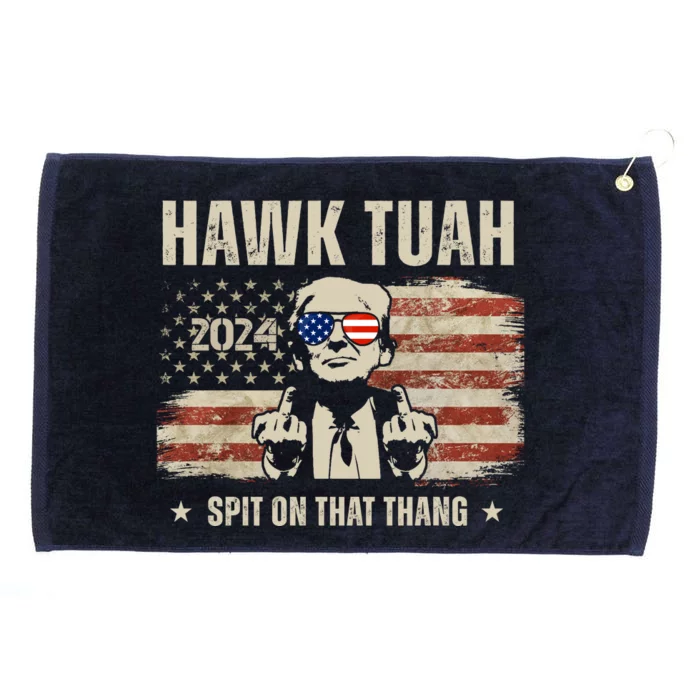 Hawk Tuah Spit On That Thang 2024 Usa Trump Grommeted Golf Towel