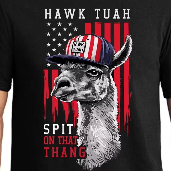 Hawk Tush Spit On That Thing Funny Llama July 4th Pajama Set