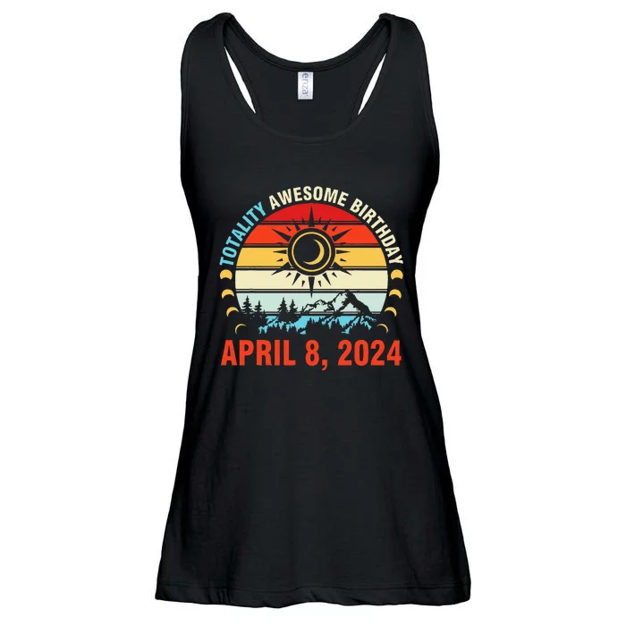 Happy Totality Solar Eclipse Awesome Birthday April 8 2024 Ladies Essential Flowy Tank