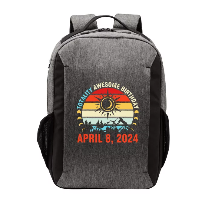 Happy Totality Solar Eclipse Awesome Birthday April 8 2024 Vector Backpack