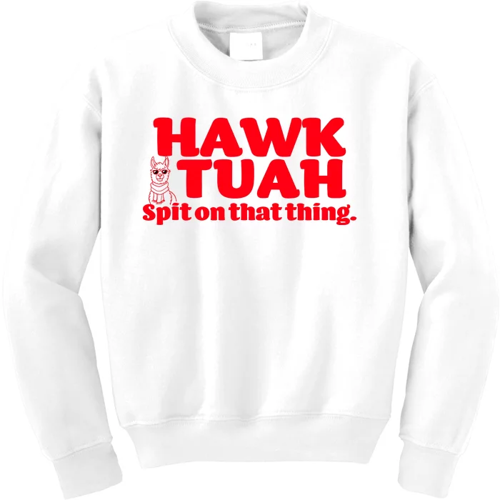 Hawk Tuah Spit On That Thang Kids Sweatshirt